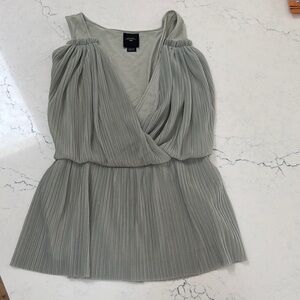 Zara Gray Sleeveless Wrap Blouse